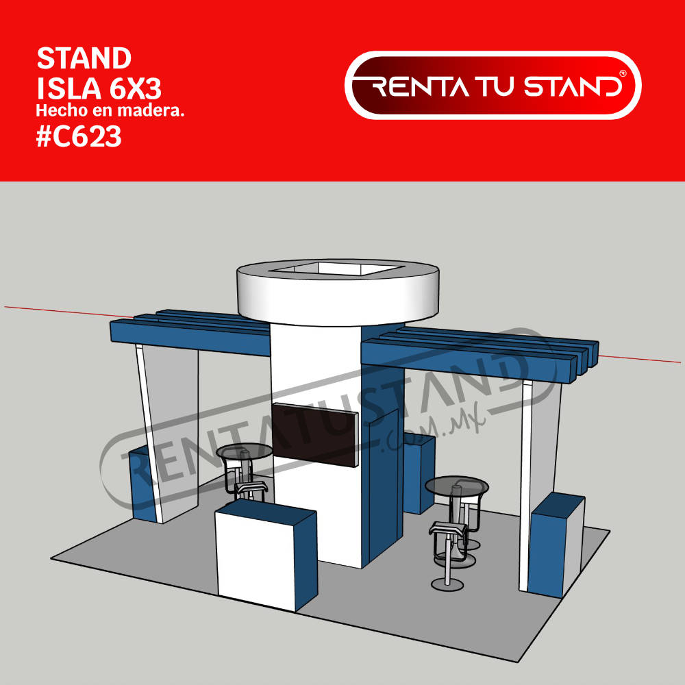 Stand 6x3 isla en madera #c623