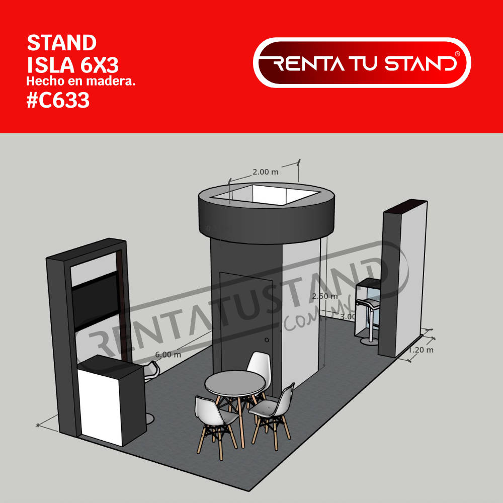 STAND ISLA EN MADERA 6X3 #C633