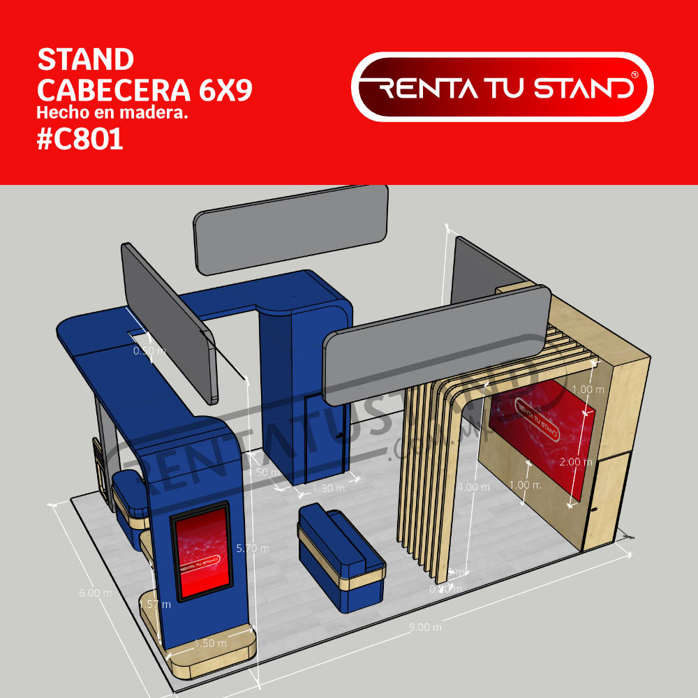 Stand 6x9 cabecera en madera #C801