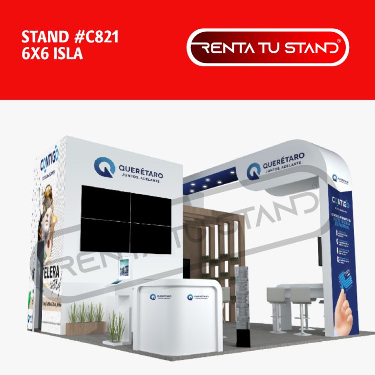 Stand en renta de madera 6x6 isla c821 - RentaTuStand.com.mx