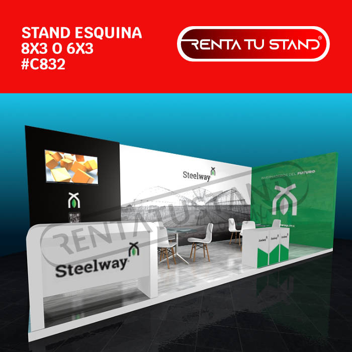 Stand de madera en esquina c832