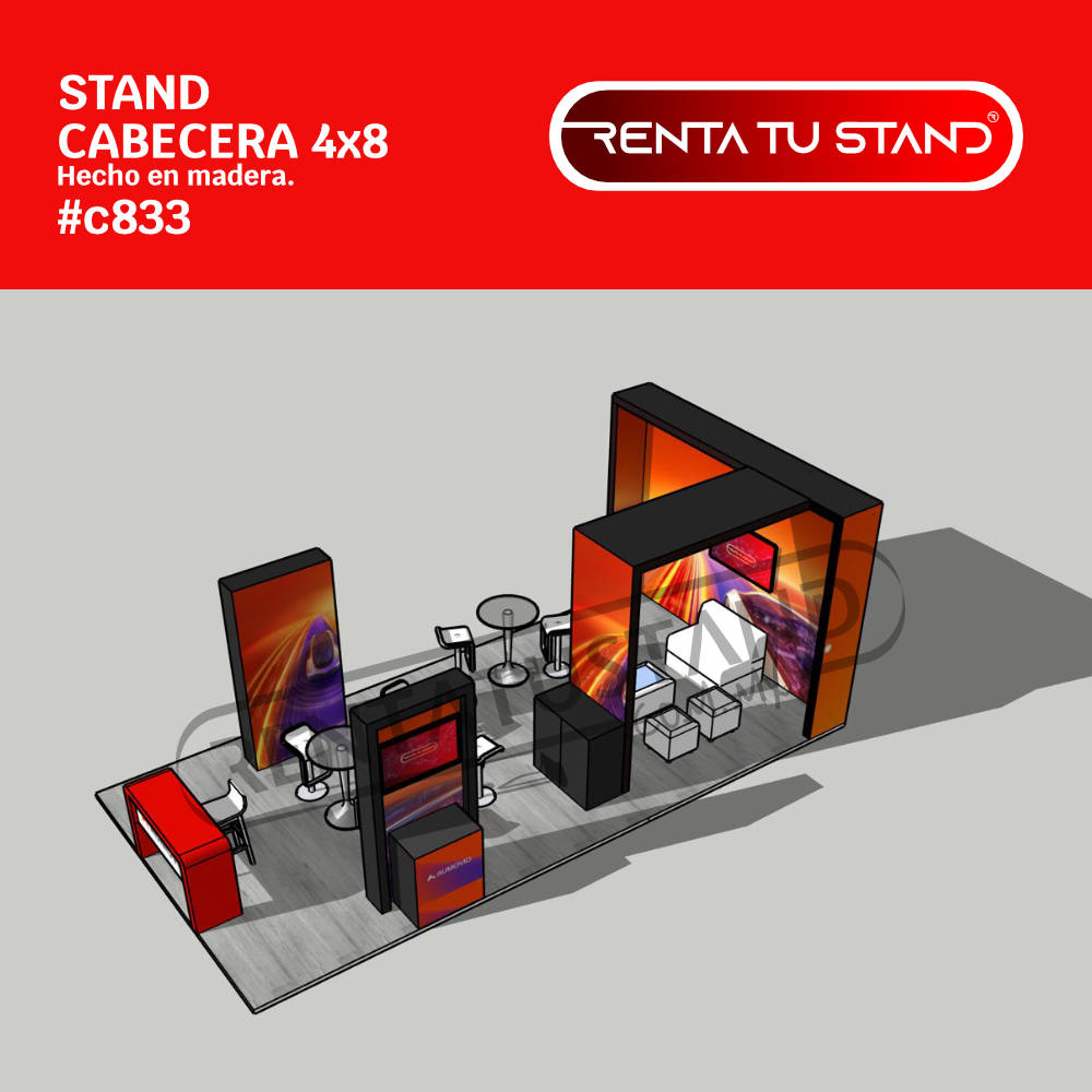 Stand 4x8 cabecera en madera #C833